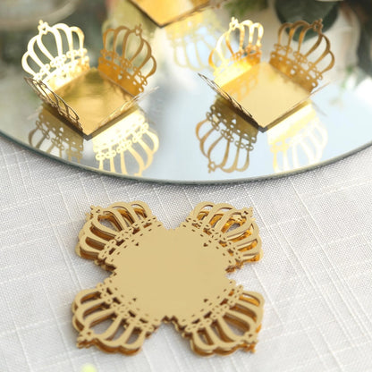 Home Collection Gold 50-Pack Metallic 4" Crown Mini Square Cupcake Liners