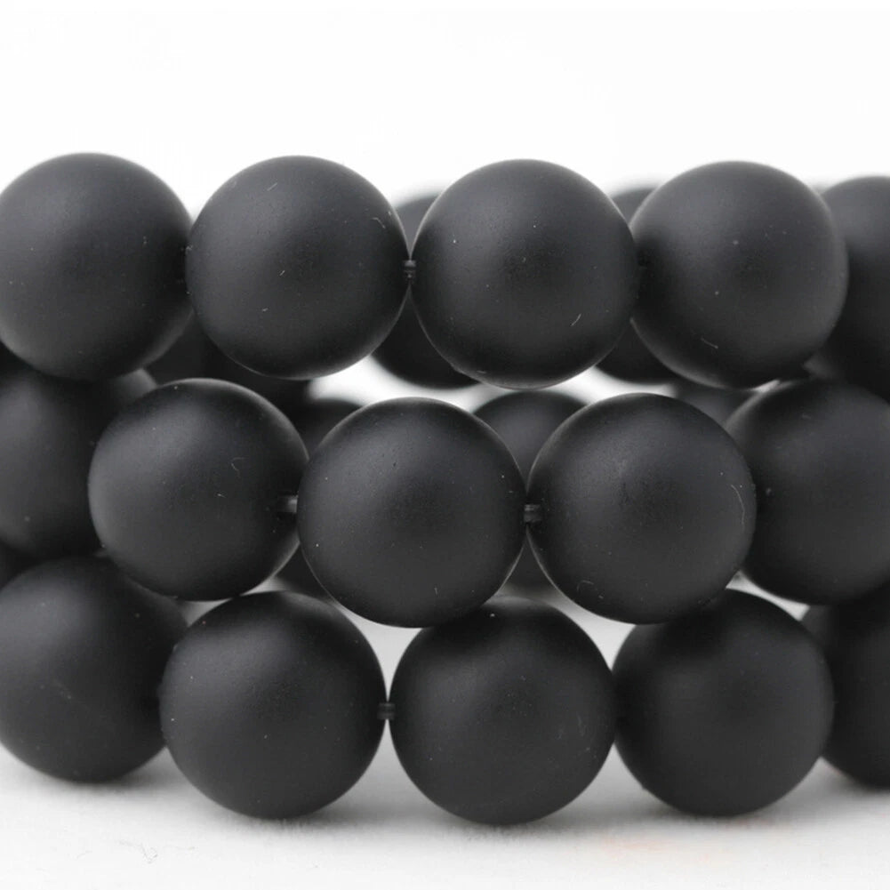 5 Strands Black Matte Onyx Beads 10MM