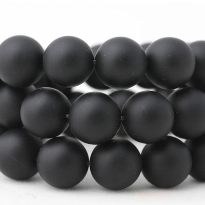 5 Strands Black Matte Onyx Beads 10MM