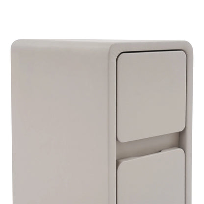 Floor-Standing Narrow Bedside Table with 3 Drawers