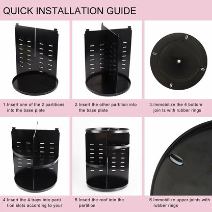 360° Rotating Makeup Organizer