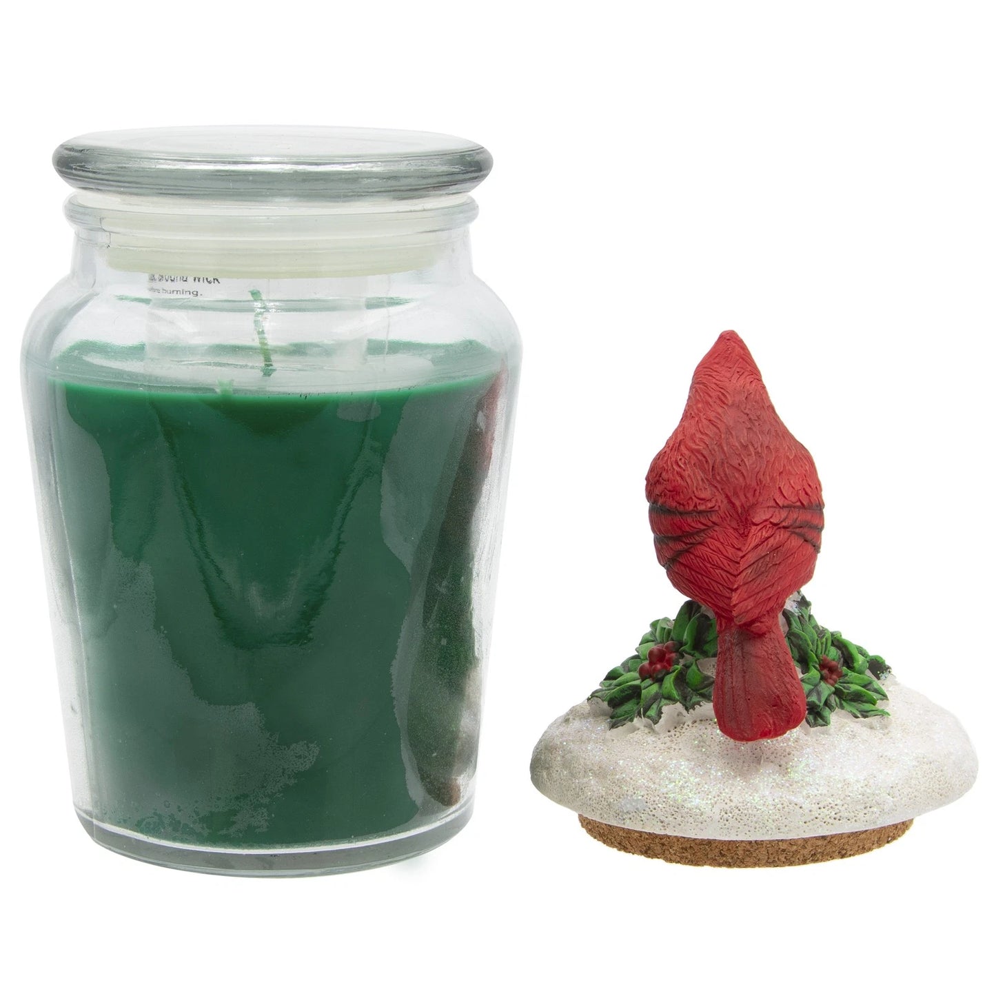 Holiday Cheer Balsam Scented Jar Candle with Cardinal Topper