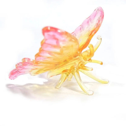 Glass Butterfly Figurine with Austrian Crystal Accents