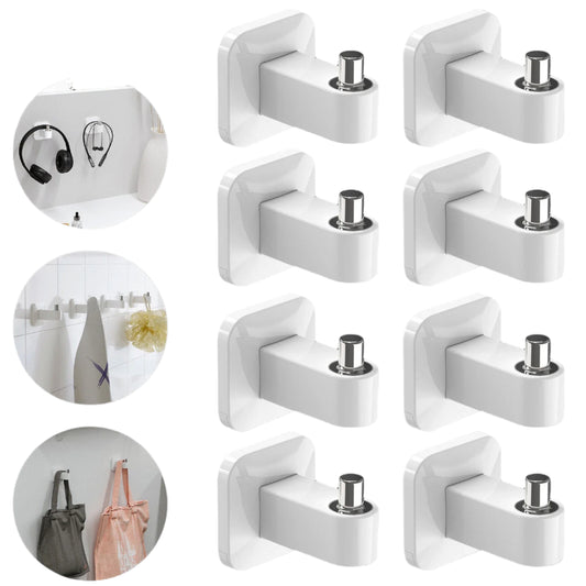 8Pcs Self Adhesive Hook Towel Coat Clothes Holder