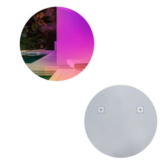 Round Wall Mirror with Iridescent Effect