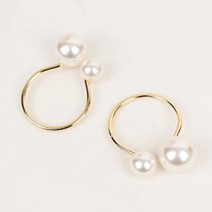 Home Collection 10 Pack Gold Napkin Rings with Faux Pearls