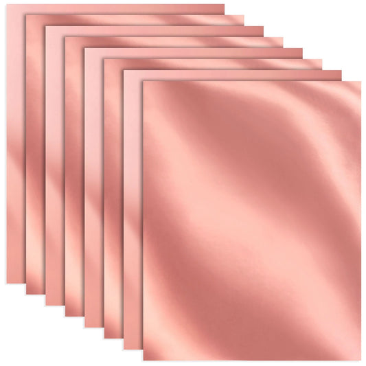 50 Pack Metallic Rose Gold Cardstock Sheets