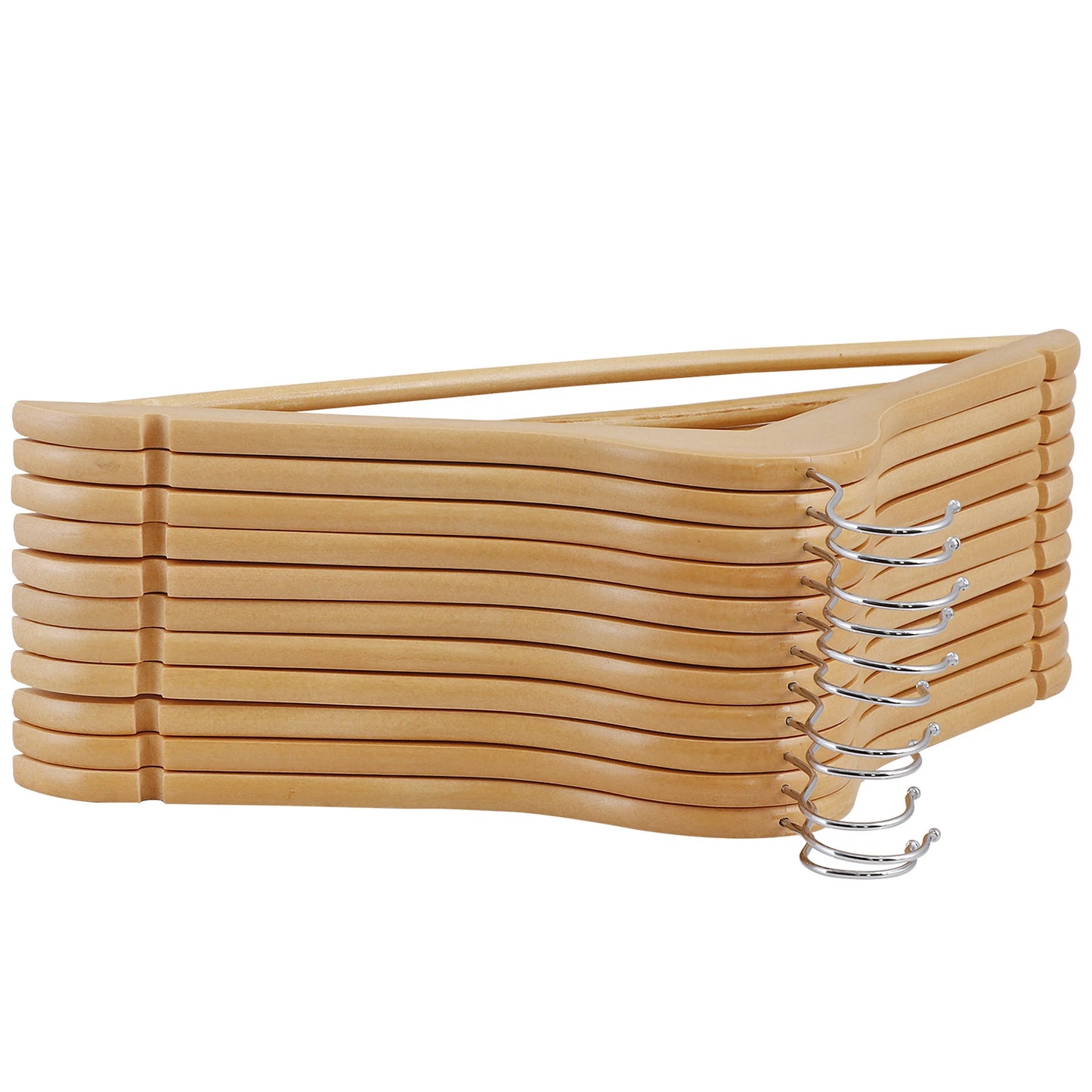 Home Collection 50 Pack Premium Wooden Clothes Hangers with Non-Slip Grooves