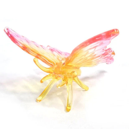 Glass Butterfly Figurine with Austrian Crystal Accents