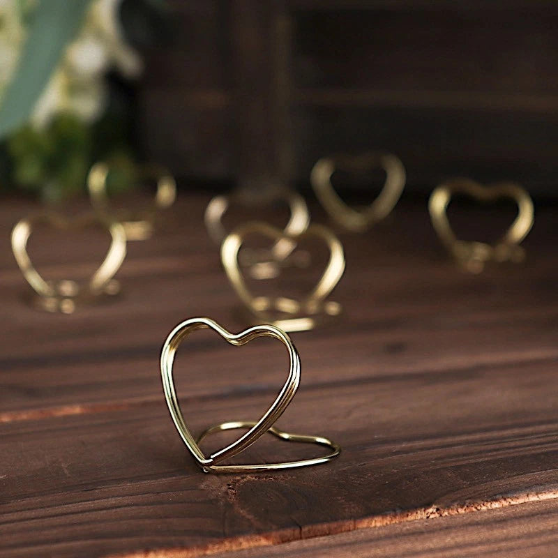 Home Collection Gold 10-Pack Double Heart Metal Sign Holders