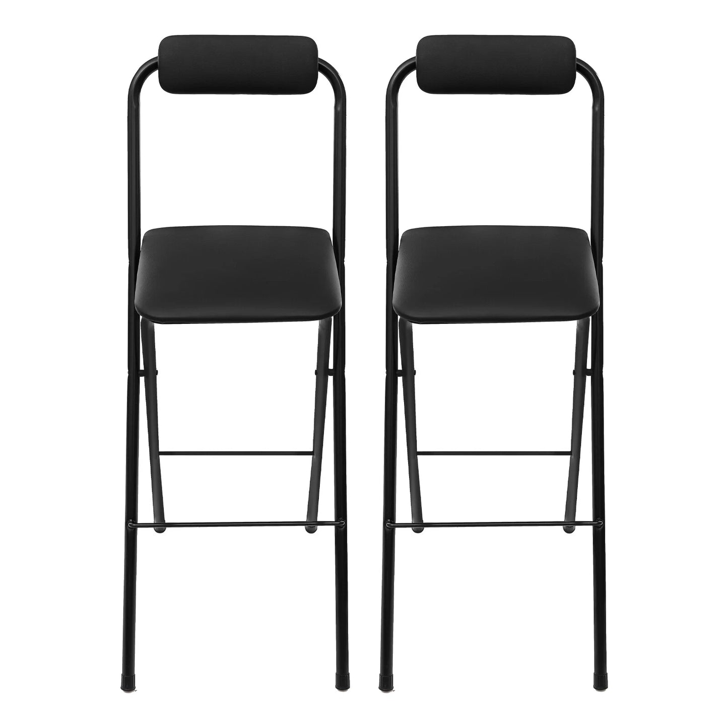 2PCS Black Foldable Bar Chairs