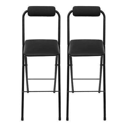 2PCS Black Foldable Bar Chairs