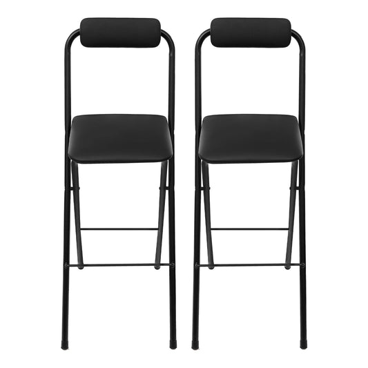 2PCS Black Foldable Bar Chairs