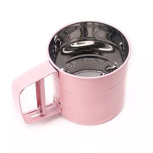 2-Pack Stainless Steel Mesh Flour & Sugar Sifter Pink