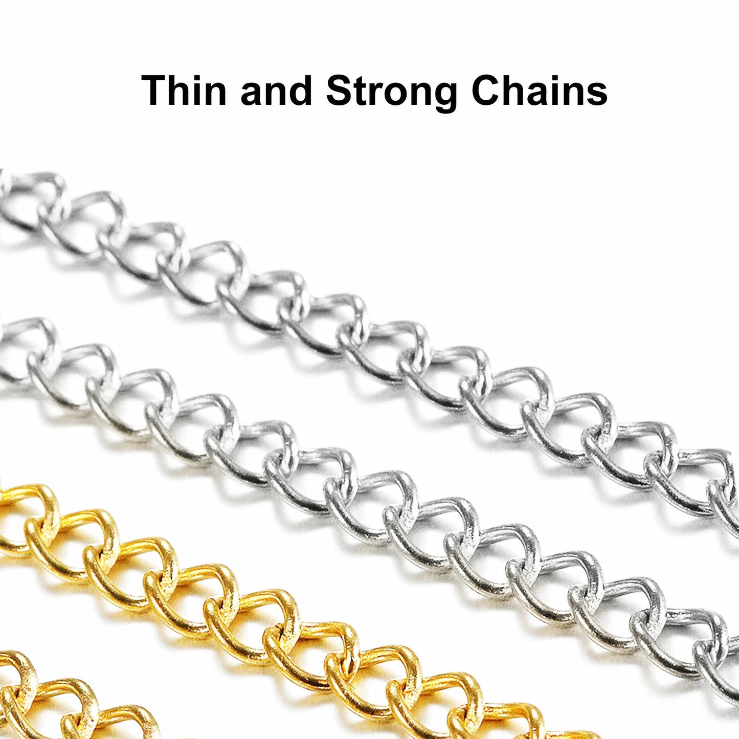 12x Stainless Steel Necklace & Bracelet Extender Chain Set