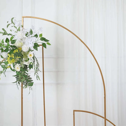 Home Collection Gold Half-Moon Metal Floral Display Frame 6 ft