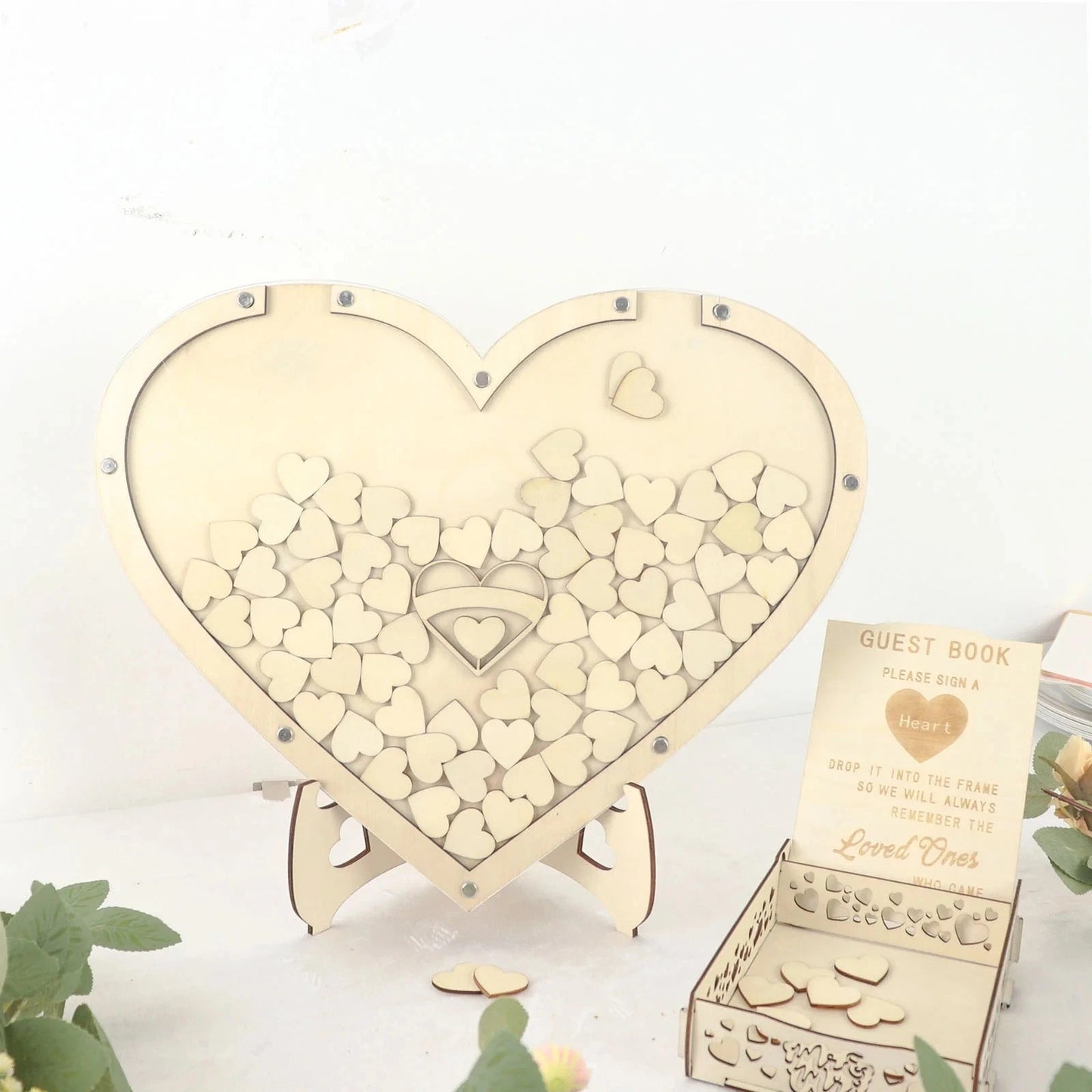 Home Collection Natural Wooden Heart Drop Top Frame 13"