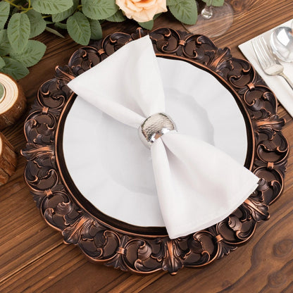 Home Collection Pack of 6 Round Acrylic Charger Plates Dark Brown 13 Inch