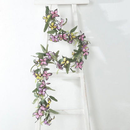 Home Collection 3-Pack Assorted Faux Butterfly Flower Garlands
