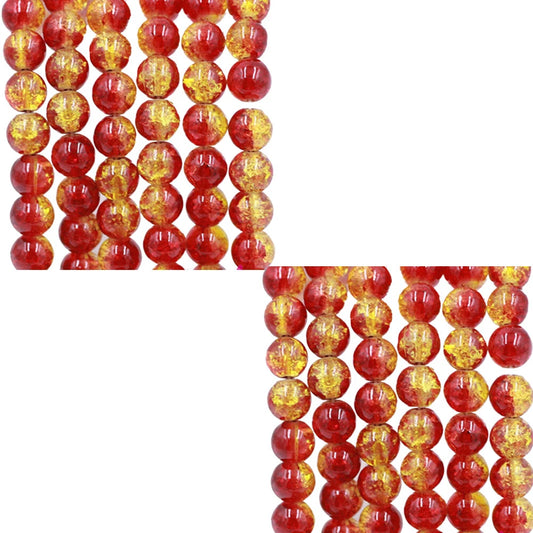 200 Pack 8mm Crackle Lampwork Glass Beads