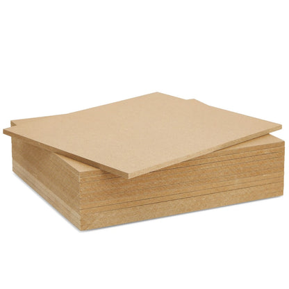 0.25" Thick MDF Chipboard Sheets – 8 x 10 Inches, 12-Pack