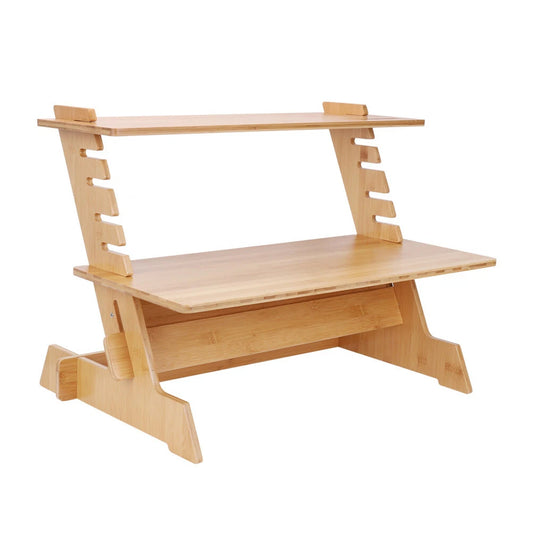 Adjustable Bamboo Standing Desk Converter