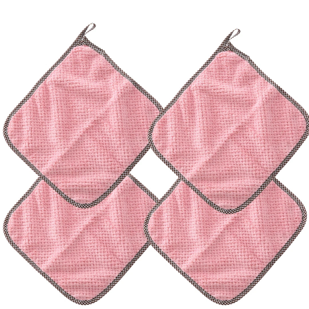 4× Coral Velvet Dish Cloths