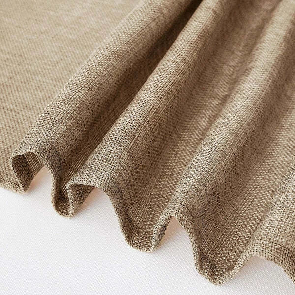 Home Collection 90 Inch Round Faux Burlap Tablecloth Natural Rustic Wedding Table Cover