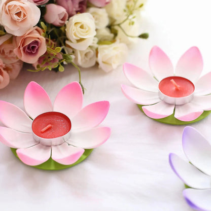 Home Collection 10-Pack 5" Lotus Flower Floating Tealight Candles – Assorted Colors