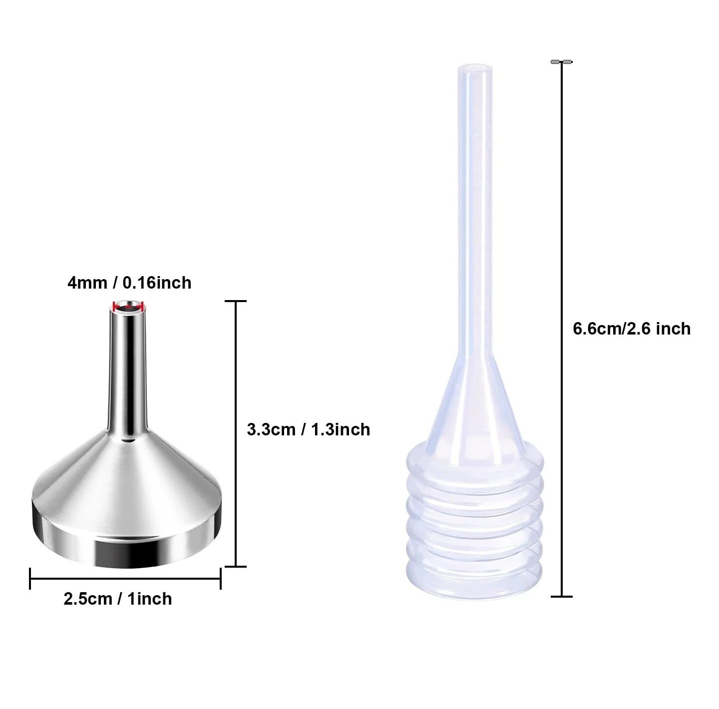 12× / 24× Mini Metal Funnels with Pipettes