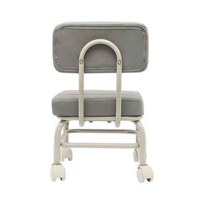 Low Rolling Stool with Backrest – Swivel Caster Wheels