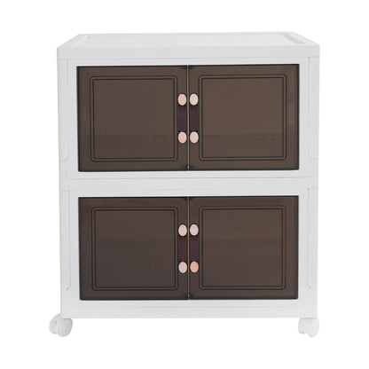 2-Tier Large Capacity Storage Cabinet with Wheels
