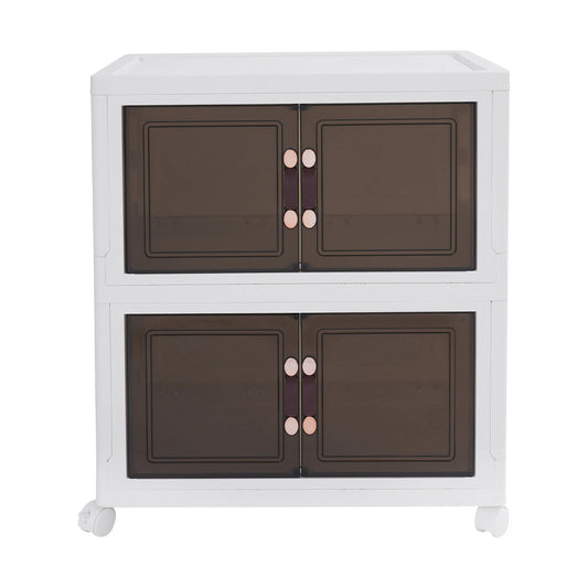 2-Tier Large Capacity Storage Cabinet with Wheels
