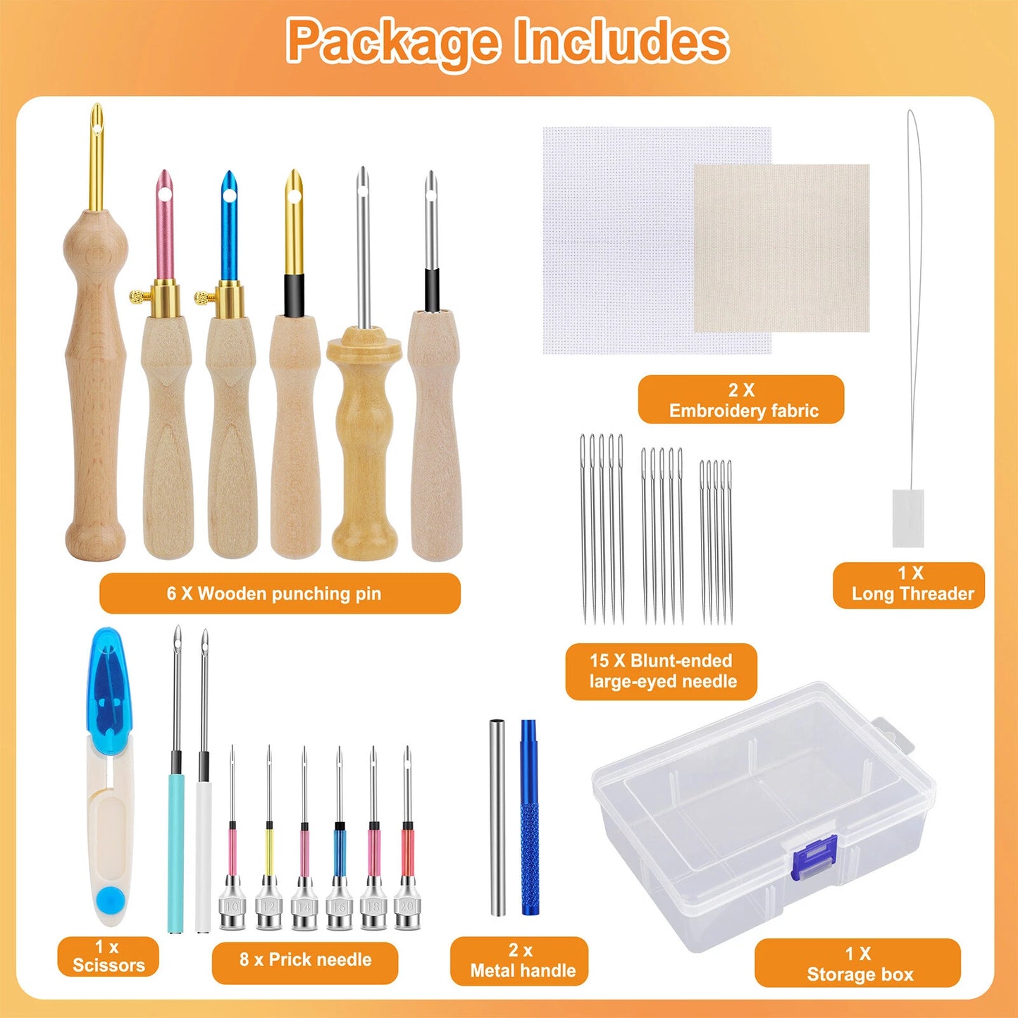 35pcs DIY Punch Needle Magic Embroidery Pen Set