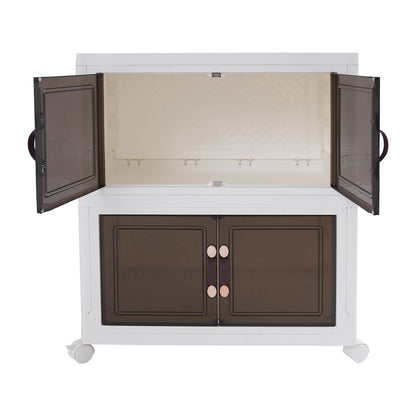 2-Tier Large Capacity Storage Cabinet with Wheels