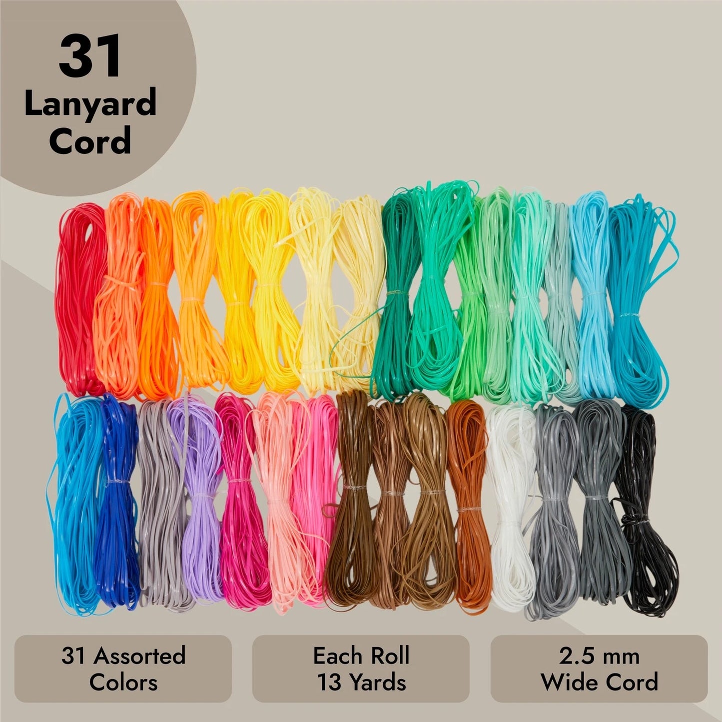 31-Color Lanyard Gimp String Boondoggle Kit