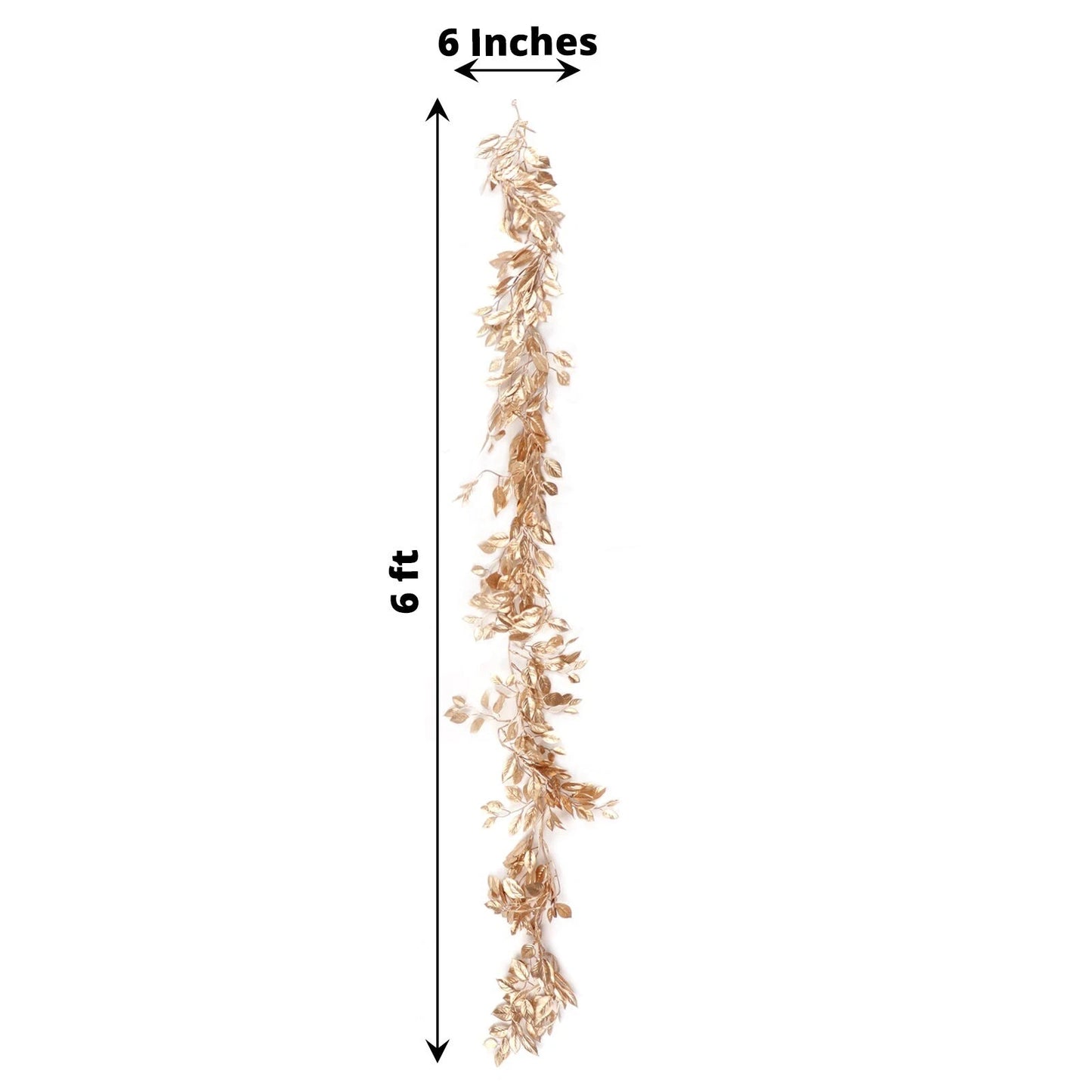 Home Collection 6 Ft Gold Metallic Magnolia Leaf Garland