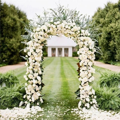 Home Collection 90" x 55" Metal Wedding Arch – Decorative Backdrop Frame