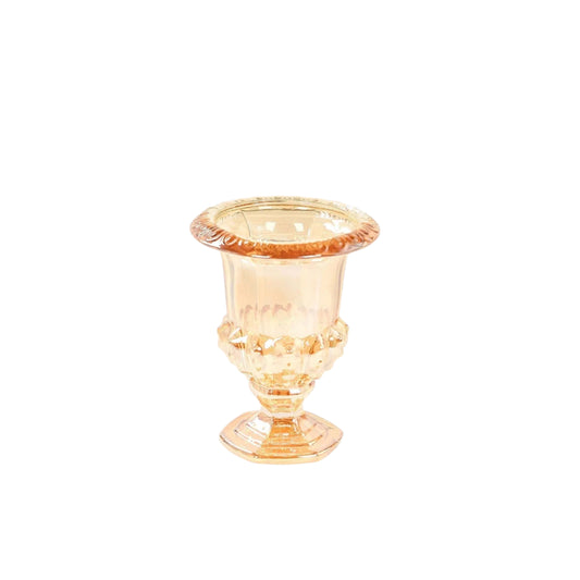 2-Piece 8" Classic Roman Urn-Style Glass Flower Vases