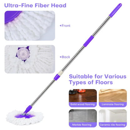 360° Rotating Spinning Mop Pole Handle Replacement – Purple