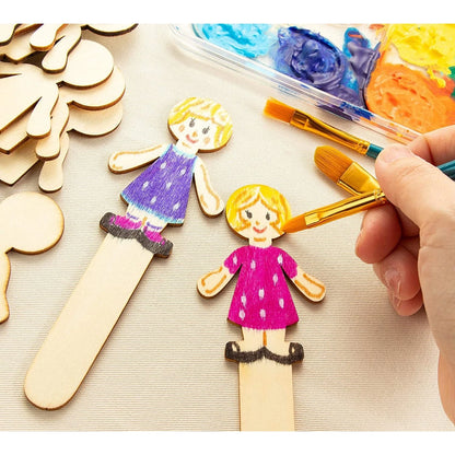 300-Pack People-Shaped Wooden Craft Sticks