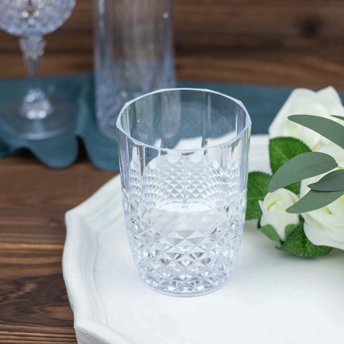 6 Pack 16 oz Crystal Clear Plastic Drinking Glasses Disposable Party Cups