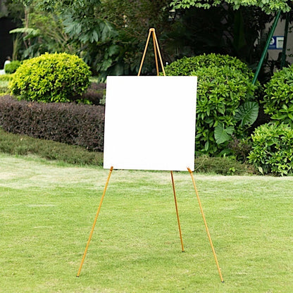 65" Gold Metal Tripod Easel Stand – Collapsible Display Stand with Clip Locks