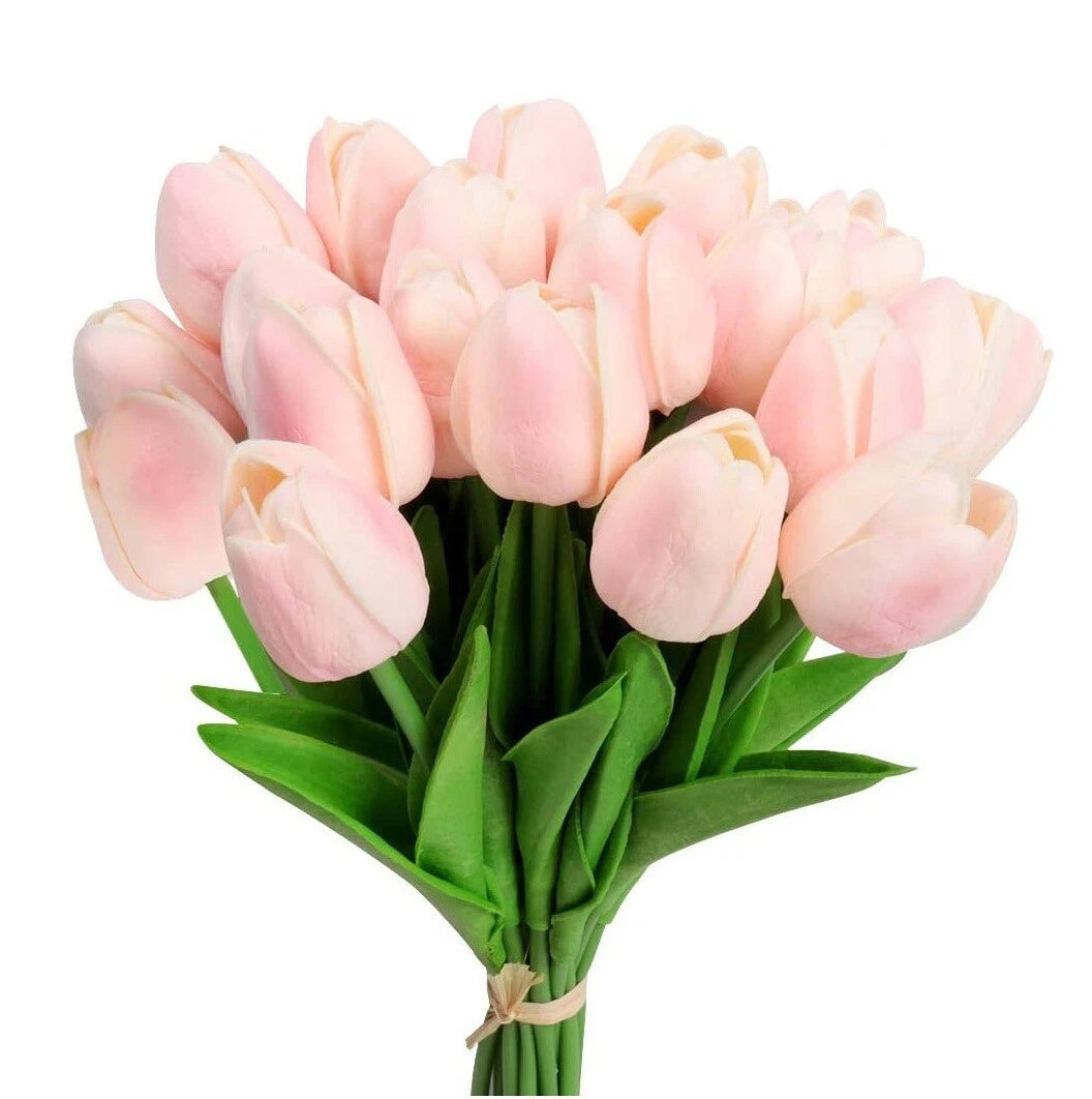 Home Collection 10-Pack Artificial Tulips Real Touch Silk Flowers
