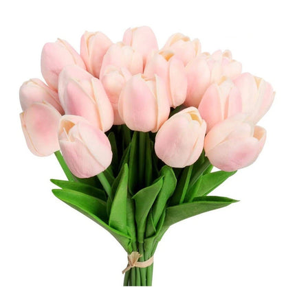 Home Collection 10-Pack Artificial Tulips Real Touch Silk Flowers