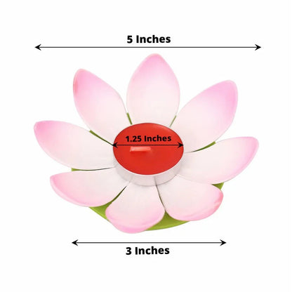 Home Collection 10-Pack 5" Lotus Flower Floating Tealight Candles – Assorted Colors
