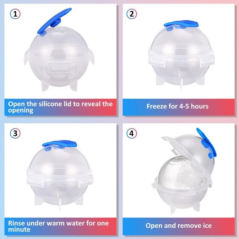 Home Collection 4-Pack 2-Inch Round Ice Ball Maker Molds