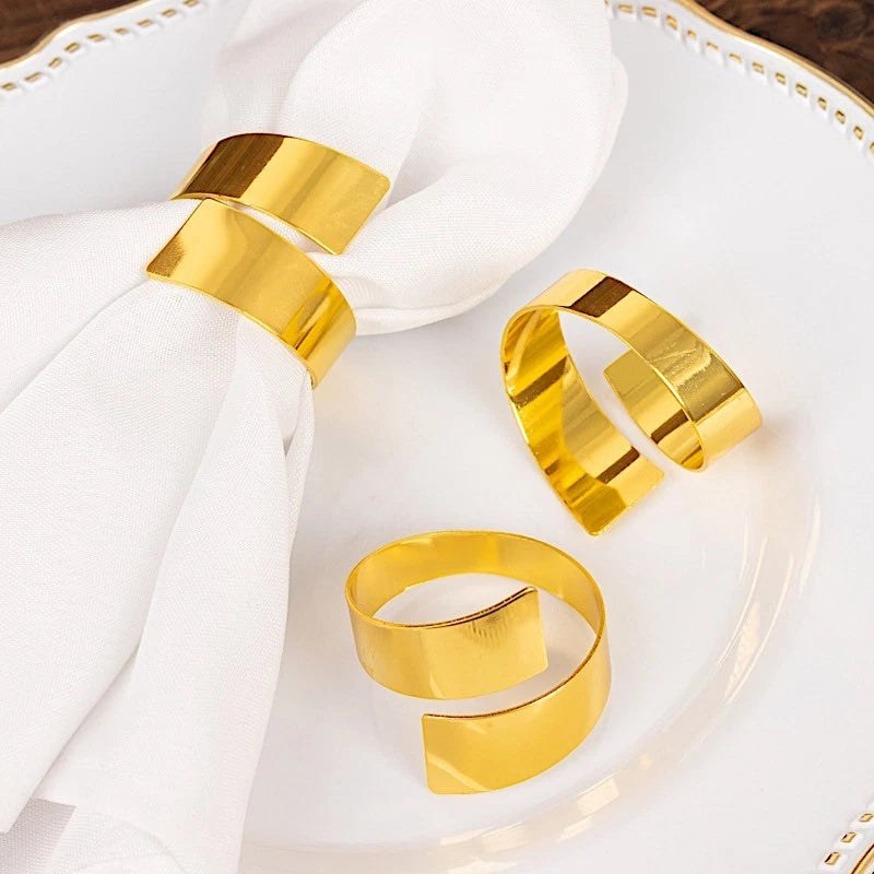 Home Collection 4-Pack Gold Swirl Decorative Metal Napkin Rings