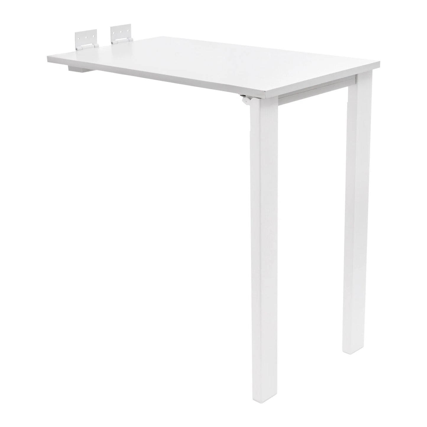 White Wall-Mounted Folding Dining Table – Wood