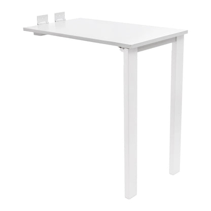 White Wall-Mounted Folding Dining Table – Wood